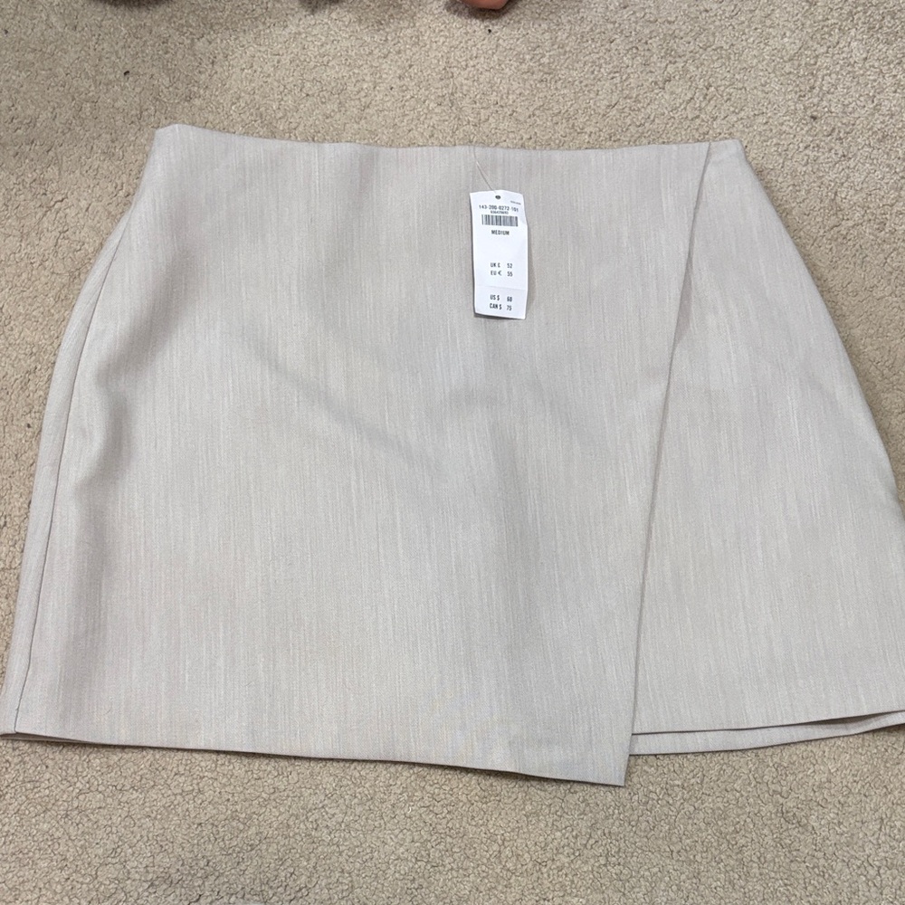Light Beige Wrap Mini Skort